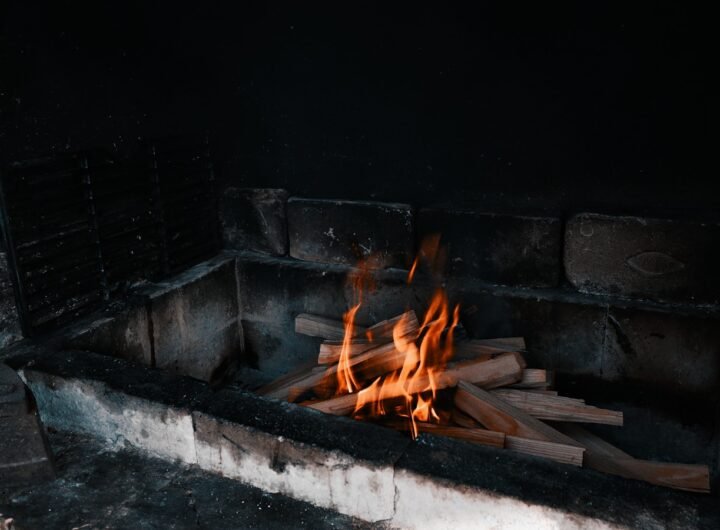 Feu dans cheminée